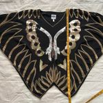 Black silver and gold sequin butterfly top unique fairy dark boho Size medium, Photo 6