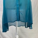 Firmiana Lily by Ombre Beach Cover Up White to Teal Size Small Photo 4