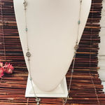 Brighton  Extra Long Chain Necklace Blue Glass Beads & Butterly Motif Photo 0