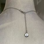 Disney  Silver Toned Necklace With Heart Pearl Pendant Photo 5