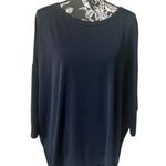 Chico's Travelers Size 3 Women's Wedge Top Navy Blue Stretchy NWT Photo 0