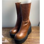 Unif  Parker Platform Brown Leather Boots size 8 Photo 2
