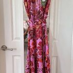 Farm Rio  x Anthropologie Sweet Floral Midi Dress Lilac/ Purple Belted Size M NWT Photo 0