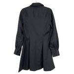 Madewell  Seamed Long Sleeve Mini Shirtdress Poplin Black Size 0 NWT Minimalist Photo 8