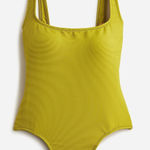J.Crew  Ribbed Squareneck One-Piece Swimsuit Textured‎ Green Size 14 Photo 0
