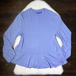 Apt. 9 Dusty Blue Long Sleeve Peplum Blouse Photo 0