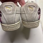 Puma  Gray Suede Velvet Hyper EMB Floral Embroidered Sneakers Womens Size 8.5 Photo 2