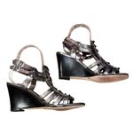Vince Camuto Wedge Sandals Womens 6B Used Gun Metal Gray Photo 2