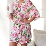 Show Me Your Mumu Show Me Your Mumu Brie Floral Robe Kimono Wrap Bridal OS Rose Photo 0