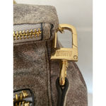 Aimee Kestenberg  Distressed Metallic Leather Satchel Crossbody Gold Gray Photo 3