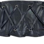 Hot Topic S/M Black Vinyl pleather cincher corset Photo 0