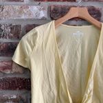 Hollister  Yellow Wrap Baby Tee Short Sleeve Crop Top Shirt, S Photo 4