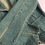 Blanc Noir Vintage Kharma dirt washed suede whipstitch bell sleeve denim jacket Photo 9
