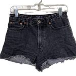 Abercrombie & Fitch faded black wash Annie High Rise Short with side stripe 26. Photo 0