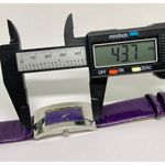 DKNY  women’s watch solid stainless steel 21mm case purple dial leather band runs Photo 3