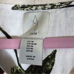 Joie  White Tropical Floral Print Linen Shift Dress Womens M Short Sleeve Mini Photo 6