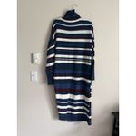Free People Atlas Swearer Dress Pullover Small Blue White Maroon Side Slit Boho Photo 7