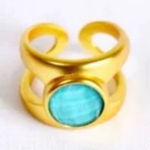 NWOT Julie Vos Gemstone Statement Ring Gold Size 7 Photo 0