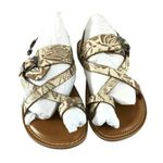 Patricia Nash  Womens Fidella Sandals Strappy Toe Strap Leather Ivory Bronze 8 Photo 1