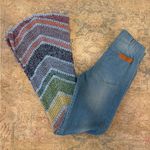 Judith March  NWT Pull On Multi-Colored Chevron High Rise Flare Crochet Jeans Photo 0