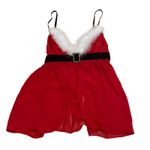 Cinema Etoile Santa Babydoll Lingerie Red White Fur Rhinestone Belt Holiday L Size L Photo 4
