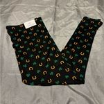 Serra  Black Leggings with Green Clovers and Gold Horseshoes Photo 0
