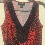 AGB Women's Sleeveless Top with Red and Black Pattern Photo 4