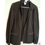 Carlisle  Quilted Jacket Full Zip Pockets Brown Career‎ Casual Size 10 Photo 0