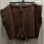 Auden NWT Women's Plus Size 4X Brown Fleece Fuzzy Cozy Sweater Knit Shorts Photo 0