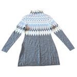 Icelandic Design 100% merino wool fairisle mock neck sweater tunic Gray Photo 5