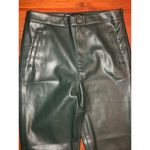 ZARA  Green Faux Leather Leggings High Rise Ankle Zippers Photo 5