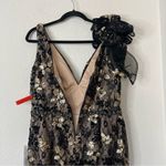 Mac Duggal  Floral Embellished V-Neck Midi Dress With Shoulder Bow NEW Size 12 Photo 9