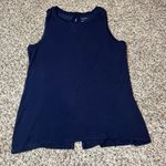 Halogen  Navy Blue Tank Top Sleeveless Keyhole Back Casual‎ Size S Photo 0