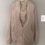 Missguided Nude Satin Bomber Jacket Photo 0