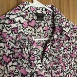 Vintage women’s Pink and Black heart‎ Patterned Women's Top size S Photo 1