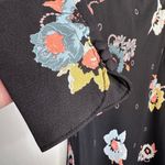 Free People Black Floral Sunshadows Slit Sleeve Mini Dress Size 0 Photo 6