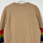 Young Fabulous and Broke  Beige Rainbow Stripe Pullover Crew Neck Sweater M/L Photo 5