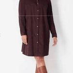 J.Jill  Brown Corduroy Button Front Tunic Dress Sz.L Photo 1