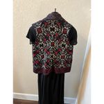 Black Rivet red/black/gold sleeveless open vest sz small Red Photo 5