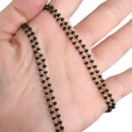 Dainty Silver & Gold Tone Black Seed Beaded Mangalsutra Rhinestone Necklaces Photo 7