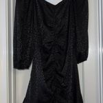 She & Sky Black Cheetah/Leopard Print Ruffle Black Dress Photo 1