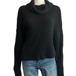 Mud Pie Black Cable Knit Cowl Neck Sweater Size M Photo 0