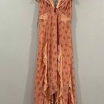 Free People  Joaquin Printed Floral Ruffles asymmetrical MIDI Size L Photo 0