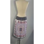 Forever 21  Womens L Knee Length Straight Pencil Skirt Back Zip & Slit Geo Floral Photo 2