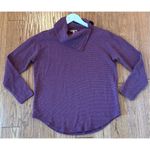 Lilla P waffled purple snap collar sweater small Photo 7