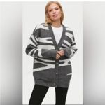 Michael Stars  Nell Cardigan Size 2X Charcoal White NWOT Photo 5