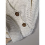 Kate and Sam Overlap Sweater Women’s L Ivory Cowl Neck‎ Waffle Knit Cape Split Brown Size L Photo 1