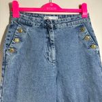 ZARA  Womens Size Large Gold Button Straight Leg Retro 90s Style Jeans High Rise Photo 1
