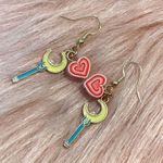 Moon Wands & Retro Pink Hearts Earrings Photo 2