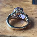 Rose de France Amethyst Sterling Silver Solitaire Ring Size 5 Gold Photo 3